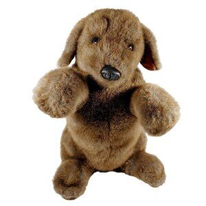 Folkmanis Folktails HAND PUPPET Dog Plush Brown Sitting  Dog FULL BODY 16" Puppy